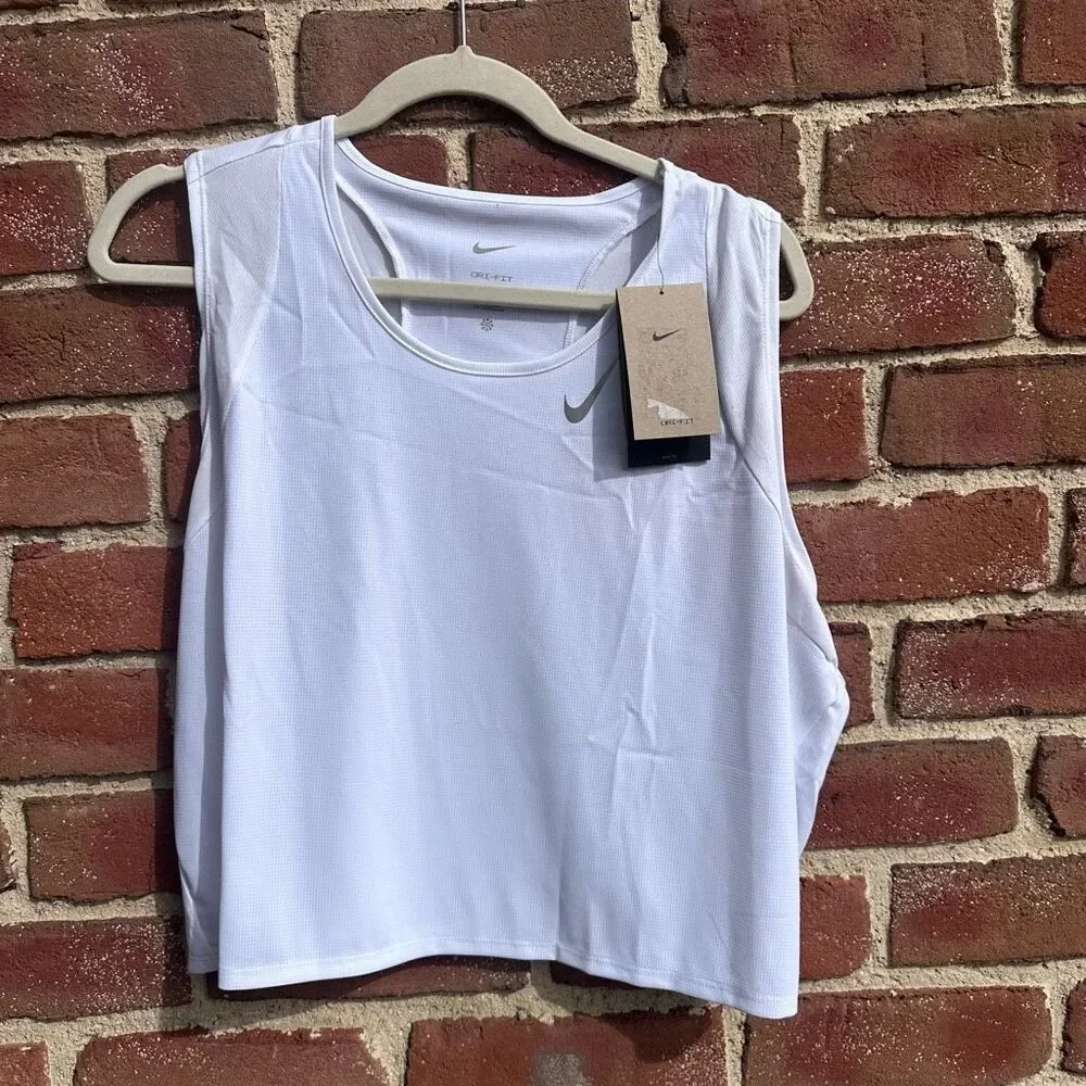 Nike Dri-FIT Cropped Racerback Training Tank White 3XL NEW